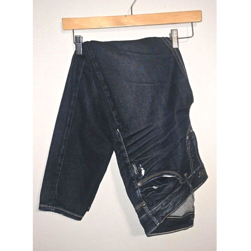 Women's Silver Jeans Ankle Skinny Dark Wash Distressed Jeans Size W28/L27